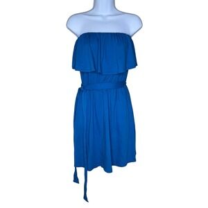 Michael Stars‎ Dress Womens Extra Small Blue Beverly Mini Strapless Belted USA